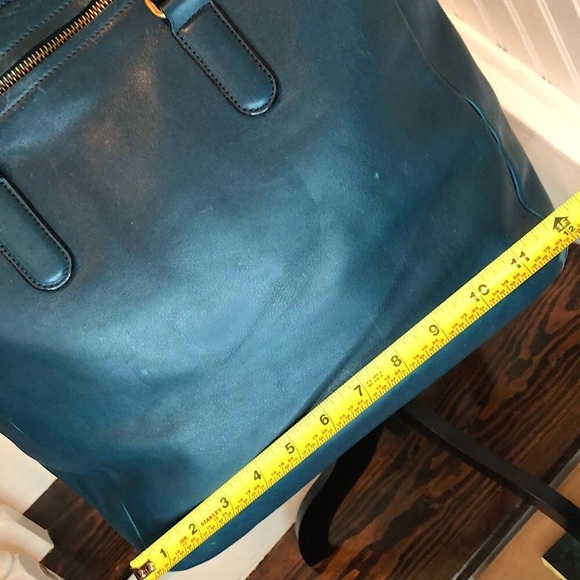 MARC JACOBS Turquoise Leather Top Handle Crossbody Tote Gold Hardware LUNA - Picture 16 of 17